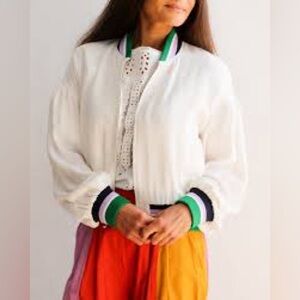 TIBI Cleo Silk Bomber Jacket